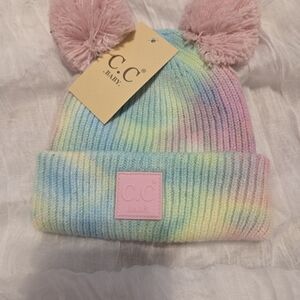 C.C Kids Pastel Multicolor Pom-Pom Hat